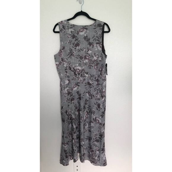 Rachel by Rachel Roy Giles Gray Floral Houndstooth Sleeveless Midi Dress - 14 - Picture 5 of 7